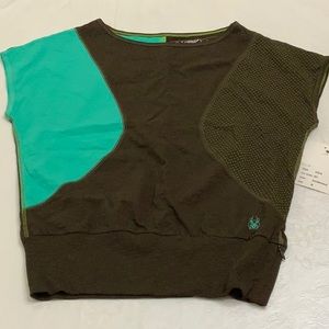 Spyder SLUB ATHLETIC TOP - Brown/Aqua